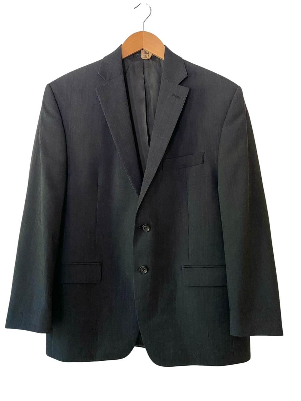 Lauren Ralph Lauren Charcoal Gray 100% Wool Suit Jacket Sport Coat 40S Classic